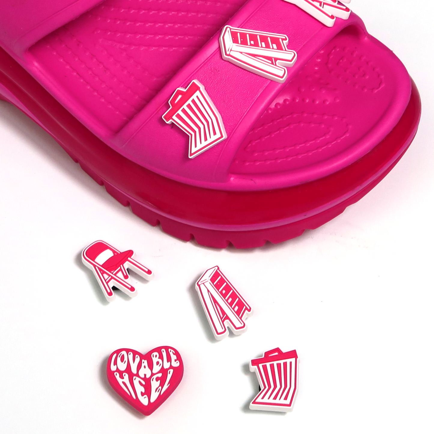Lovable Heel Foreign Objects Jibbitz™ Hardcore Wrestling Shoe Charms for Crocs™