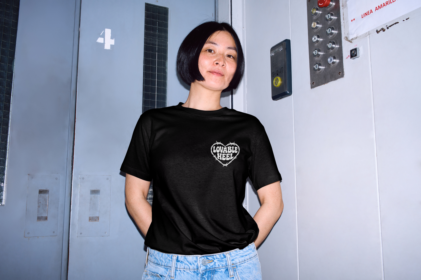 Lovable Heel Black Ultra Cotton Basic Backstage Tee